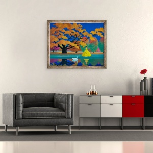 Tablou inramat - Ophelia Redpath - in asteptare, 50 x 60 cm - Img 2