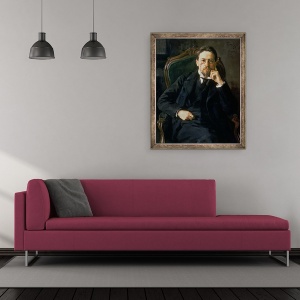 Tablou inramat - Osip Emmanuilovich Braz - Portretul lui Anton Pavlovici Cehov, 50 x 60 cm - Img 2