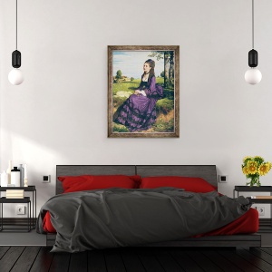 Tablou inramat - Pal Szinyei Merse - Femeie in Violet, 60 x 80 cm - Img 3