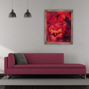 Tablou inramat - Patricia Brintle - Ambianta muzicala, 2009, 70 x 85 cm - Img 2