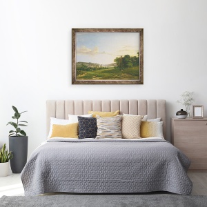 Tablou inramat - Patrick Nasmyth - O vedere de Cessford si satul Caverton, Roxboroughshire in departare, 60 x 80 cm - Img 3