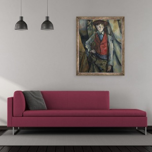 Tablou inramat - Paul Cezanne - Baiat intr-o vesta rosie, 50 x 60 cm - Img 2