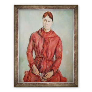 Tablou inramat - Paul Cezanne - Portretul doamnei Cezanne intr-o rochie rosie, 60 x 80 cm