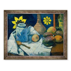 Tablou inramat - Paul Gauguin - Natura moarta cu ceainic si fructe, 70 x 90 cm