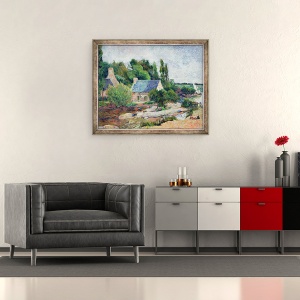 Tablou inramat - Paul Gauguin - Washerwomen la Pont-Aven, 70 x 85 cm - Img 2