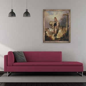 Tablou inramat - Paul Gavarni - Buskers, 50 x 60 cm - Img 2