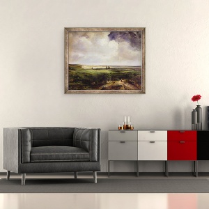 Tablou inramat - Paul Huet - Vedere de Rouen, 50 x 60 cm - Img 2