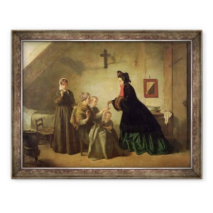 Tablou inramat - Paul Leon Lucien Gopil - imparateasa Eugenie 1826-1920 Vizitand nefericitul, 70 x 90 cm
