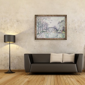 Tablou inramat - Paul Signac - Canalul Saint-Martin, 60 x 80 cm - Img 2