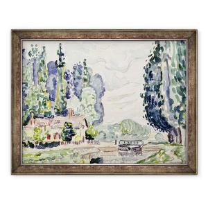 Tablou inramat - Paul Signac - Plopii albastri, 60 x 80 cm