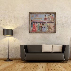 Tablou inramat - Pedro Figari - Dansul negrilor, 60 x 80 cm - Img 2