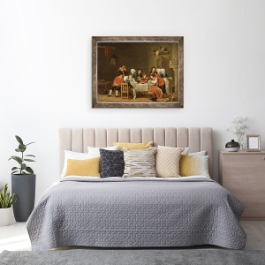 Tablou inramat - Pehr Hillestrom - Scena conviviala intr-o cabana taraneasca, 60 x 80 cm - Img 3