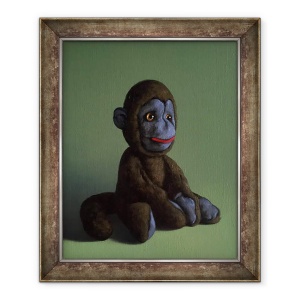 Tablou inramat - Peter Jones - Brown Monkey pe verde, 2016, 50 x 60 cm