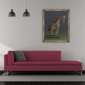 Tablou inramat - Peter Jones - Girafa - Dupa Agasse, 2019, 50 x 60 cm - Img 2