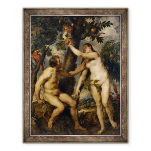 Tablou inramat - Peter Paul Rubens - Adam si Eva I, 70 x 90 cm