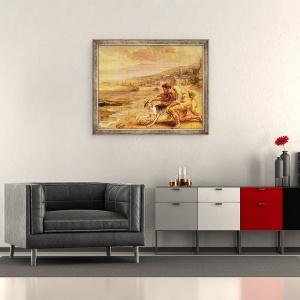 Tablou inramat - Peter Paul Rubens - Descoperirea purpuriu, 50 x 60 cm - Img 2