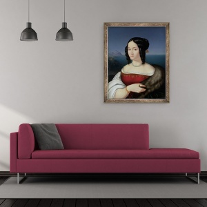 Tablou inramat - Peter von Cornelius - Carolina Grossi, prima sotie a artistului, 50 x 60 cm - Img 2