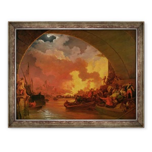 Tablou inramat - Philip James Loutherbourg - Marele Incendiu al Londrei, 70 x 90 cm