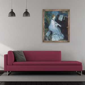 Tablou inramat - Pierre Auguste Renoir - Femeie la pian, 50 x 60 cm - Img 2
