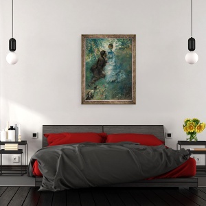 Tablou inramat - Pierre Auguste Renoir - indragostitii, 70 x 90 cm - Img 3