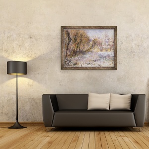 Tablou inramat - Pierre Auguste Renoir - Peisaj cu zapada, 70 x 90 cm - Img 2