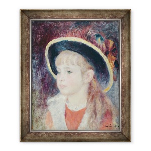 Tablou inramat - Pierre Auguste Renoir - Portret De O Tanara Fata intr-o Palarie Albastra, 50 x 60 cm