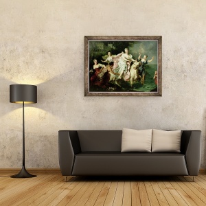 Tablou inramat - Pierre Gobert - Europa fiind purtata de Jupiter metamorfozata intr-un taur, 70 x 90 cm - Img 2