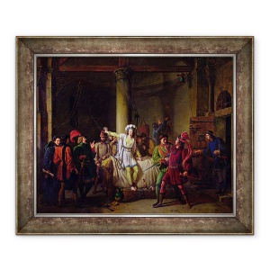 Tablou inramat - Pierre Henri Revoil - Ioana dArc c.1412-31 in inchisoarea Rouen, 50 x 60 cm