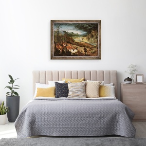 Tablou inramat - Pieter Bruegel the Elder - intoarcerea turmei Toamna, 60 x 80 cm - Img 3