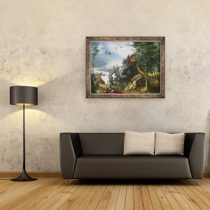 Tablou inramat - Pieter Bruegel the Elder - Tentatia Sfantului Anton, 70 x 90 cm - Img 2