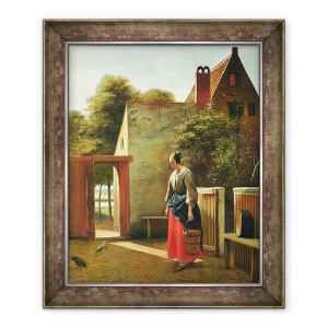 Tablou inramat - Pieter de Hooch - Servitorul in curte, 50 x 60 cm
