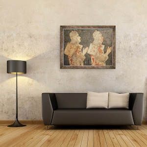 Tablou inramat - Pietro Cavallini - Doi cruciati ai familiei Minutolo, 70 x 90 cm - Img 2
