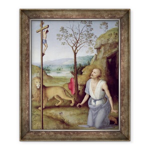 Tablou inramat - Pietro Perugino - Sfantul Jerome in desert, 70 x 85 cm