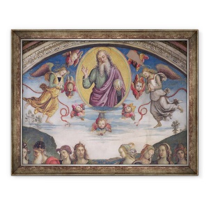 Tablou inramat - Pietro Perugino - Tatal Etern in glorie cu profeti si Sibili, de la Sala dellUdienza, 60 x 80 cm