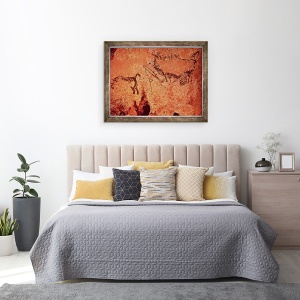 Tablou inramat - Prehistoric - Pictura rock a unei scene de vanatoare, 60 x 80 cm - Img 3