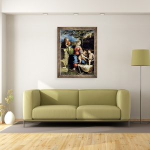 Tablou inramat - Raphael - Sfanta familie a stejarului, 70 x 90 cm - Img 2