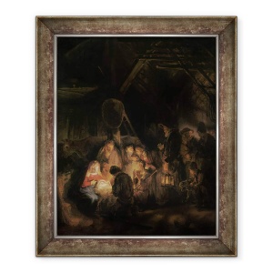 Tablou inramat - Rembrandt Harmensz van Rijn - Adorarea Pastorilor, 50 x 60 cm