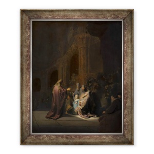 Tablou inramat - Rembrandt Harmensz van Rijn - Cantecul de lauda al lui Simeon, 50 x 60 cm