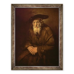 Tablou inramat - Rembrandt Harmensz van Rijn - Portretul unui Vechi Evreu, 70 x 90 cm