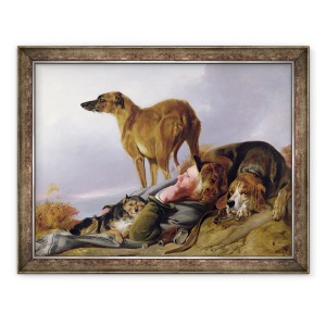 Tablou inramat - Richard Ansdell - Primul ceas, 60 x 80 cm