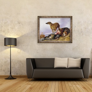 Tablou inramat - Richard Ansdell - Primul ceas, 70 x 90 cm - Img 2