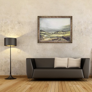 Tablou inramat - Richard Sasse - Vedere la Castelul Dunloe, Killarney, 60 x 80 cm - Img 2