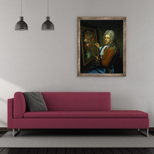 Tablou inramat - Richard van Bleeck - Portretul artistului Coenraet Roepel, 50 x 60 cm - Img 2