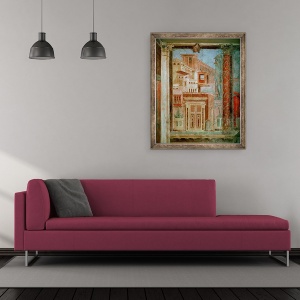 Tablou inramat - Roman - Panou din Cubiculum din dormitorul vilei lui P Fannius la Boscoreale, Pompei, 50 x 60 cm - Img 2