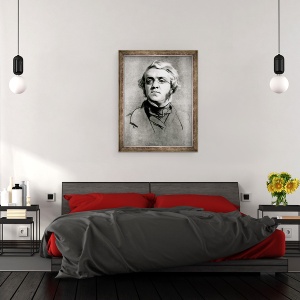 Tablou inramat - Samuel Laurence - William Makepeace Thackeray 1811-63 ulei pe panza, 60 x 80 cm - Img 3