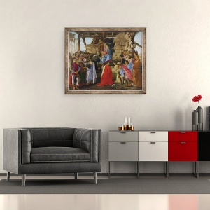 Tablou inramat - Sandro Botticelli - Adorarea magilor tempera pe panou, 70 x 85 cm - Img 2