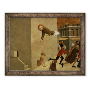 Tablou inramat - Sassetta - Binecuvantat Ranieri Rasini livrarea saracilor din inchisoarea din Florenta, panoul predella al polipticul San Francesco de Borgo San Sepolcro, 70 x 90 cm
