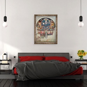 Tablou inramat - Scoala Catalana - Hristos in slava, de la Biserica San Clemente de Tahull, Lerida, 60 x 80 cm - Img 3