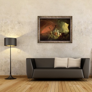 Tablou inramat - scoala engleza - Aenea si Sibyl, 70 x 90 cm - Img 2