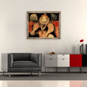 Tablou inramat - Scoala Engleza - Portretul Armada al Reginei Elisabeta I, 50 x 60 cm - Img 2